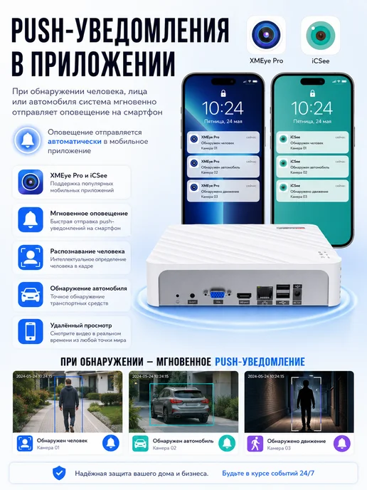 USAFEQLO сетевой видеорегистратор 16 IP камер HDD до 14TB (НЕ входит), 14 ТБ, фото 4