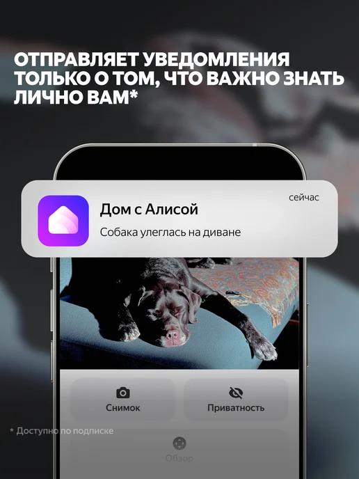 Яндекс Умная IP-камера 2K QHD, WiFi, Поворотная, работает с Алисой, серый, фото 7