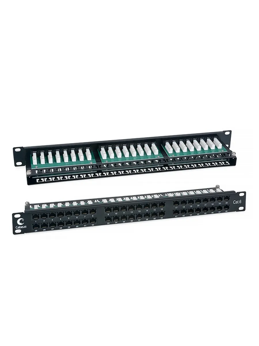 Патч-панель PLHD-48-Cat.6-Dual 19", 1U