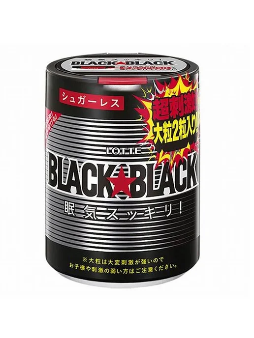 Lotte Жевательная резинка Black Black бодрящая свежесть банка 133г, 133 г