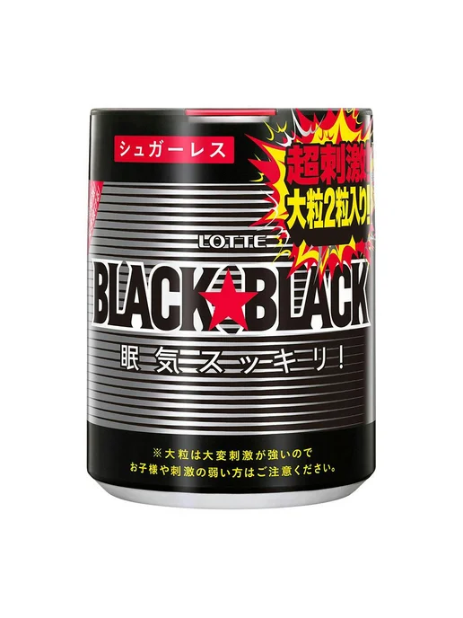Lotte Жевательная резинка Black Black бодрящая свежесть банка 133г, 133 г, фото 2