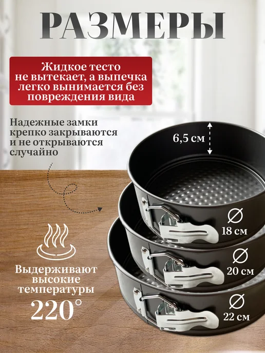 San home Формы для выпечки и запекания разъемные, черный, фото 3