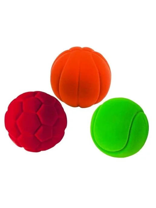 Rubbabu Toys 20190 Красочный Набор мини спортивных мячей из каучука 3шт, 3 шт, фото 2