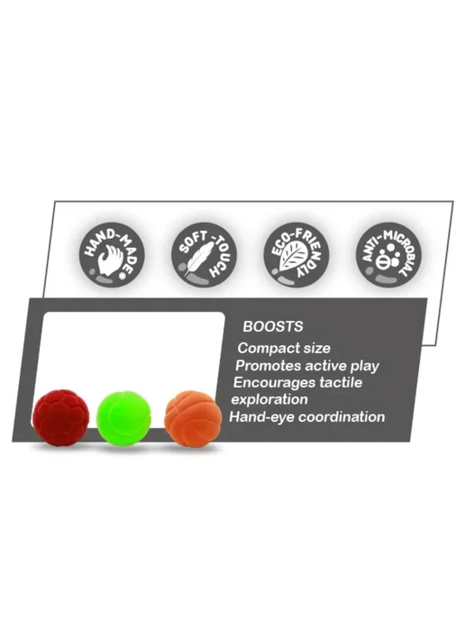 Rubbabu Toys 20190 Красочный Набор мини спортивных мячей из каучука 3шт, 3 шт, фото 3