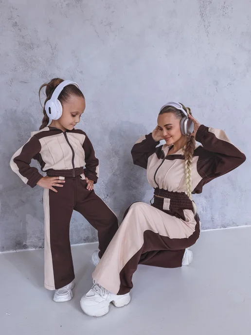 Dalishes Спортивный костюм на молнии, коричневый, фото 4