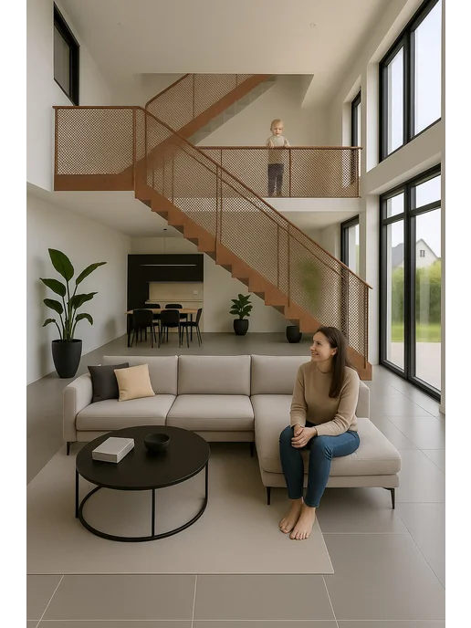 SDV HOME Защитная сетка ограждение на лестницу балкон для детей, коричневый, фото 7