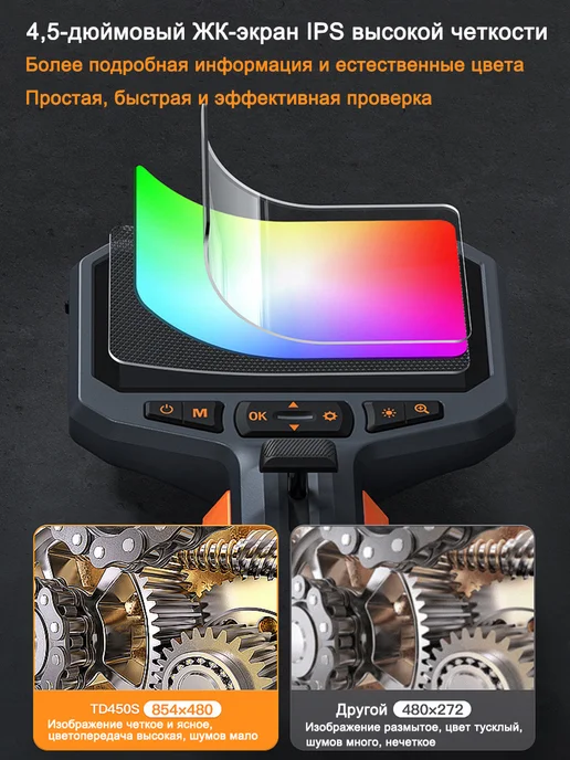 Teslong TD450S эндоскоп поворотный автомобильный 5,5 мм 1 м, вариант, фото 4