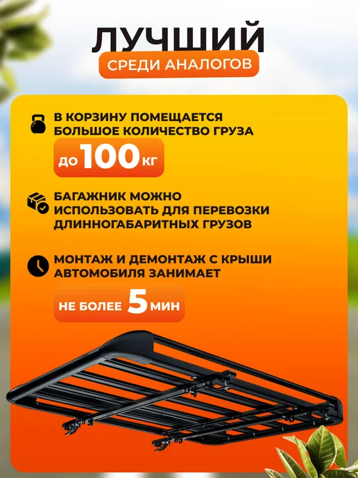 Т.А.К. Багажник корзина грузовая для автомобиля, черный, фото 3