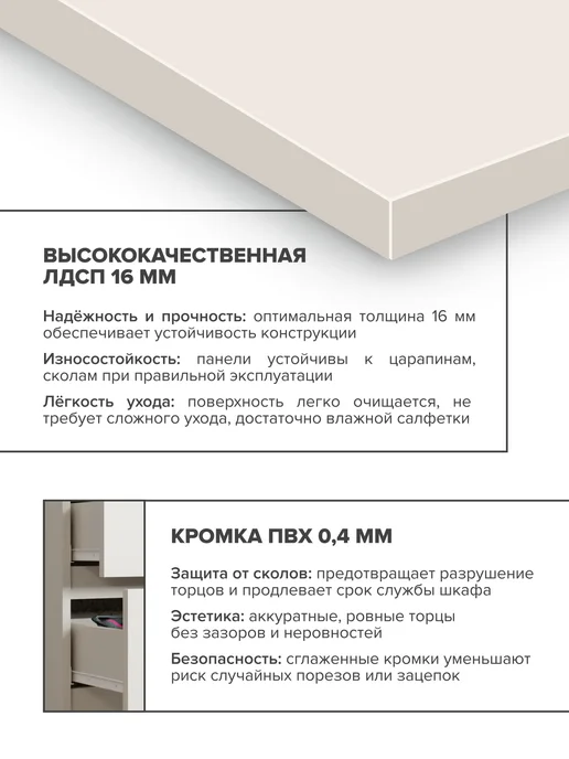 ДСВ Мебель Кухонный гарнитур модульный комплект 2 м, бежевый, фото 8