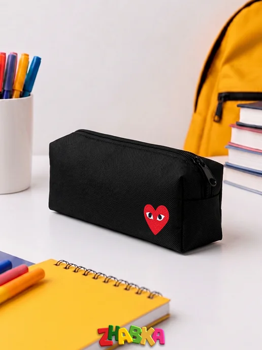 ZHABKA Пенал органайзер школьный подростковый Comme Des Garçons, черный, фото 2