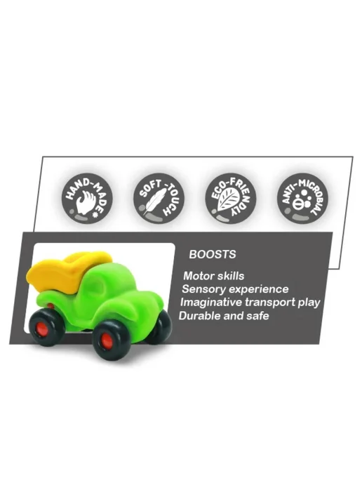Rubbabu Toys 20011 Каталка для детей "Самосвал", из каучука 18 см, зеленый, фото 3