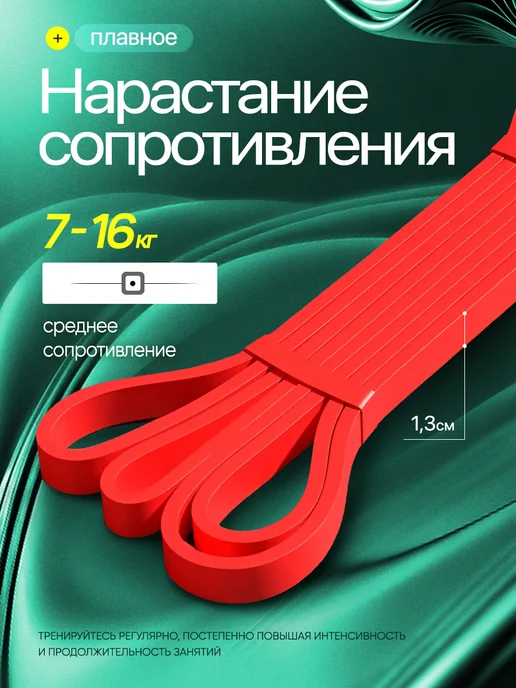 MrFit Резинка для фитнеса и тренировок, красный, фото 2