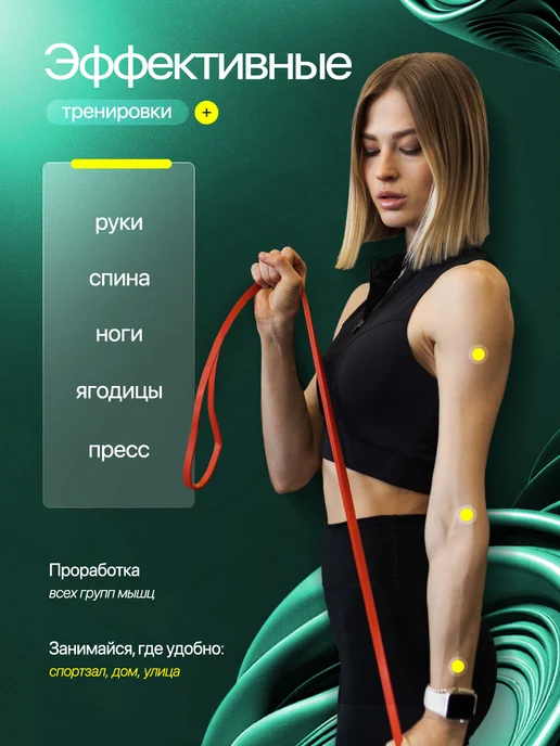 MrFit Резинка для фитнеса и тренировок, красный, фото 3