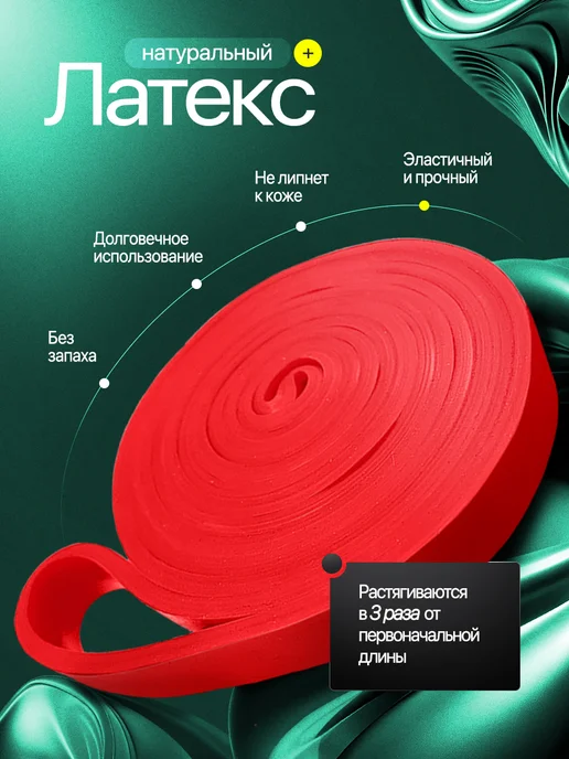 MrFit Резинка для фитнеса и тренировок, красный, фото 5