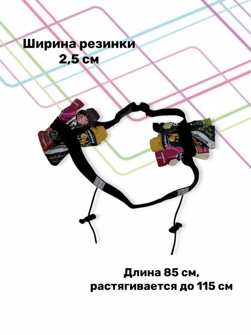 Пояс для бега с держателем номера и гелей, черный, фото 5