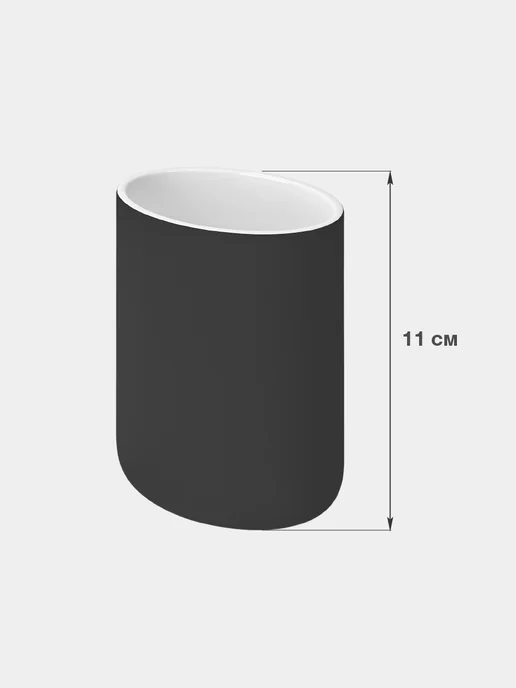 IKEA EKOLN Стакан для щеток зубных ИКЕА керамика, серый, серый, фото 2