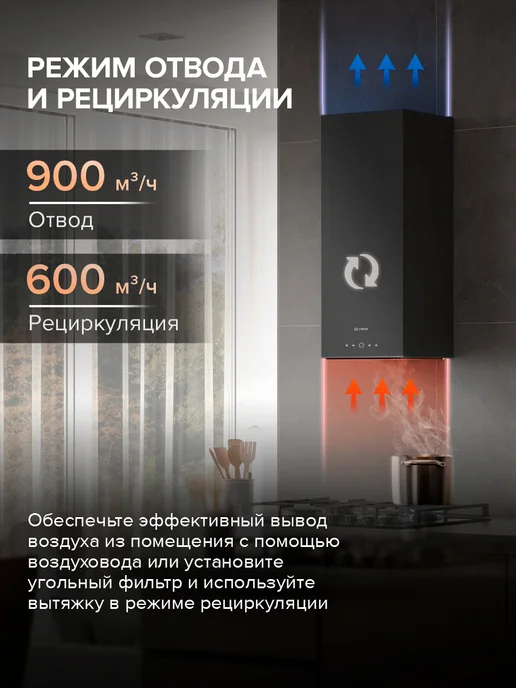 Libhof Вытяжка кухонная кубическая LL-2640 black, черный, фото 3