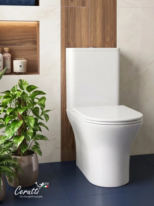 Cerutti spa Унитаз напольный с бачком безободковый BERNINA Tornado, вариант, фото 7
