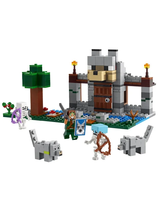 LEGO Конструктор Minecraft 21261 Волчья крепость, серый, фото 2