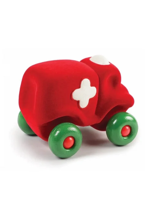 Rubbabu Toys 20001 Каталка для детей "Скорая помощь", из каучука 18 см, зеленый