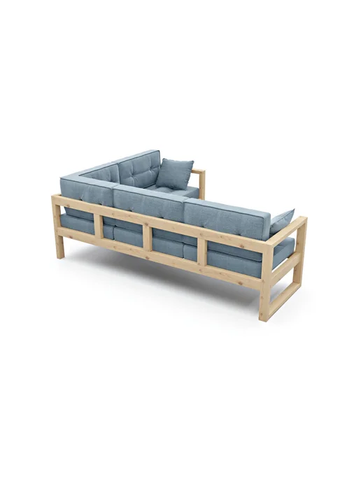 ARSKO Угловой садовый диван АСТЕР-У-С ПРАВЫЙ, голубой-сосна, голубой, фото 3