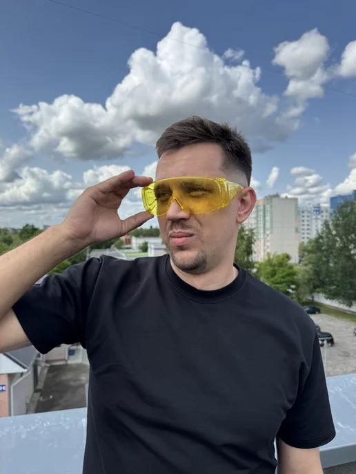 SKYWELD Очки защитные прозрачные (желтые) для работ, желтый, фото 2