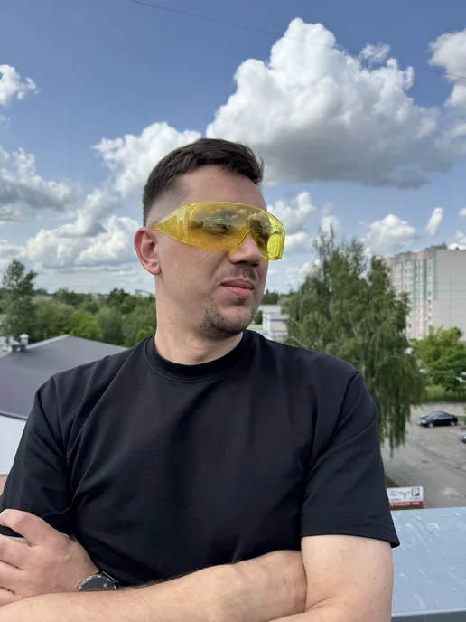 SKYWELD Очки защитные прозрачные (желтые) для работ, желтый, фото 3