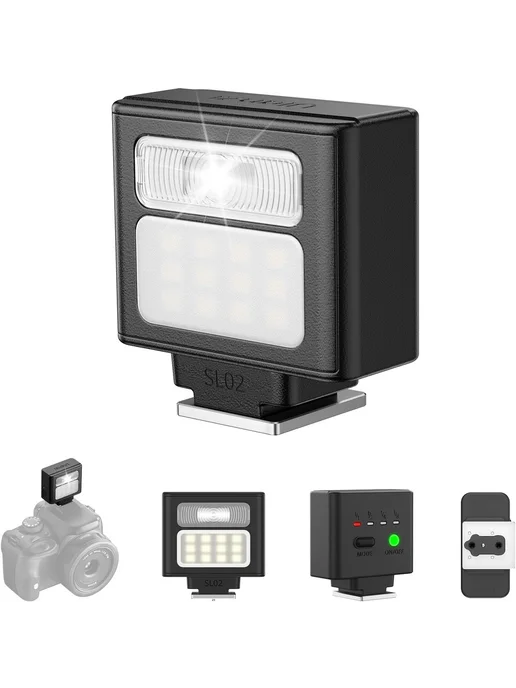Ulanzi SL02 мини-вспышка SpeedLite GN8, в упаковке 150 г