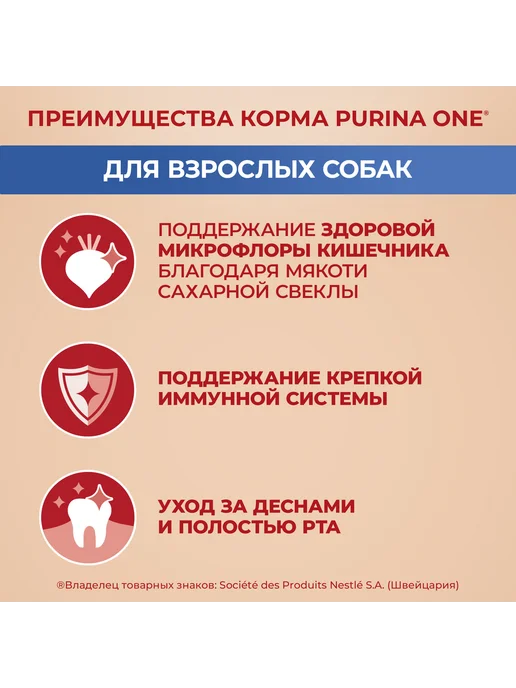 Сухой корм purina One для собак, мелкие, говядина, 0,6 кг, фото 5