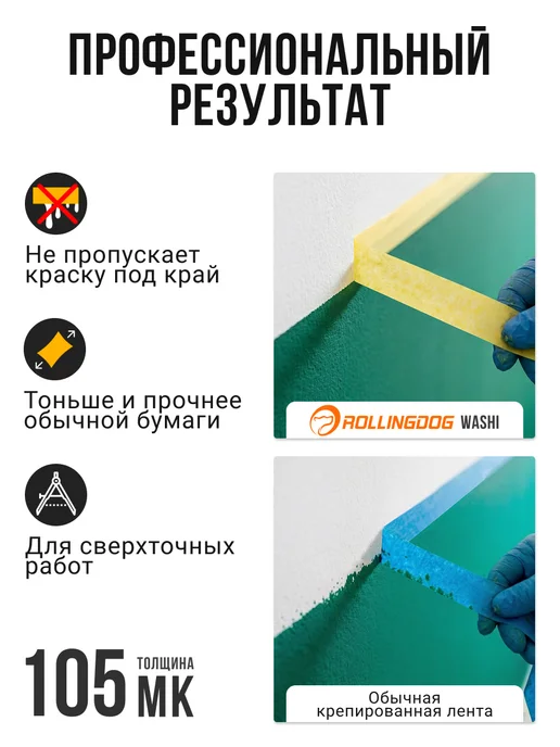 Rollingdog Малярная лента набор 6 шт скотч малярный японская бумага, 6 шт, фото 2