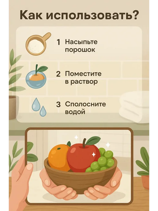 Aurexen Средство для мытья посуды овощей и фруктов порошок, вариант, фото 2