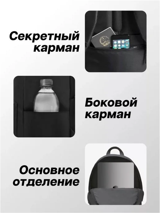 Портфель Fila повседневный школьный набор 3в1, черный, фото 5