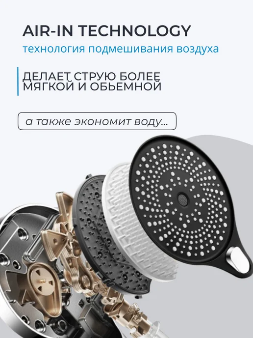 HydroVibe Лейка для душа SPA, серый, фото 4