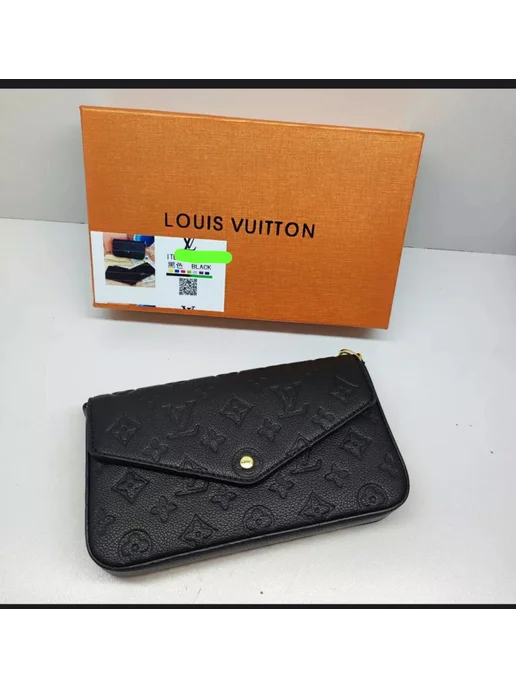 Louis Viton сумка-клатч 2в1, черный