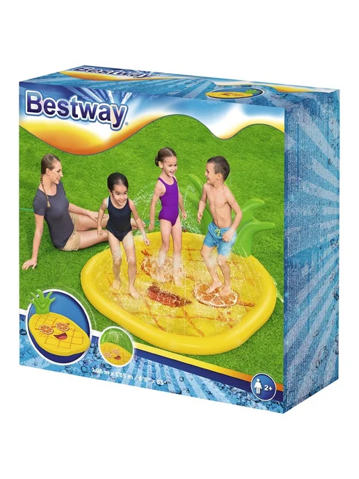 Bestway Детский надувной бассейн "Солнечный ананас" с фонтаном, оранжевый, фото 6