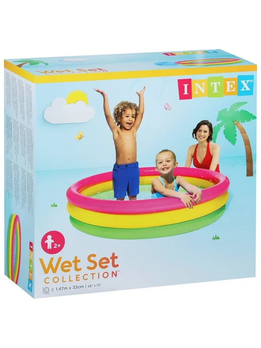 Intex Бассейн надувной Радуга 86х25, зеленый, фото 4
