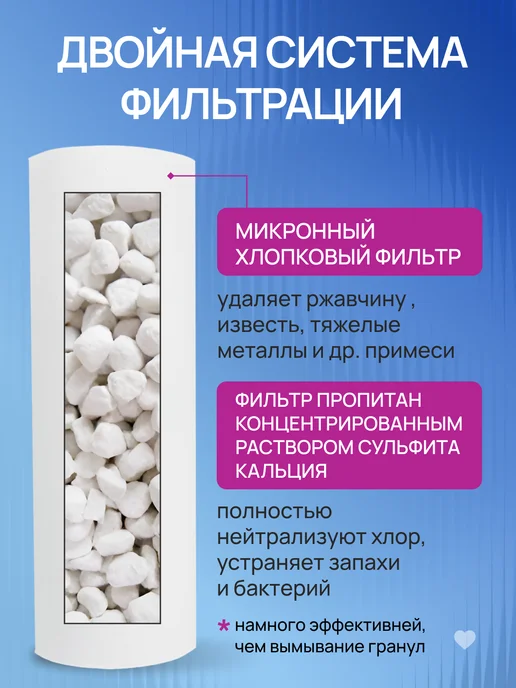 Фильтр для душа и воды от примесей и хлора, белый, фото 3