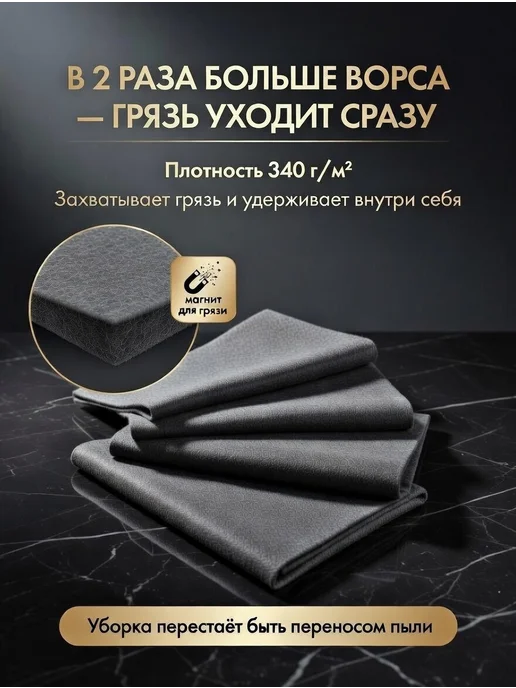 TidyBloom Салфетки для уборки корейские без разводов тряпки микрофибра, вариант, фото 3