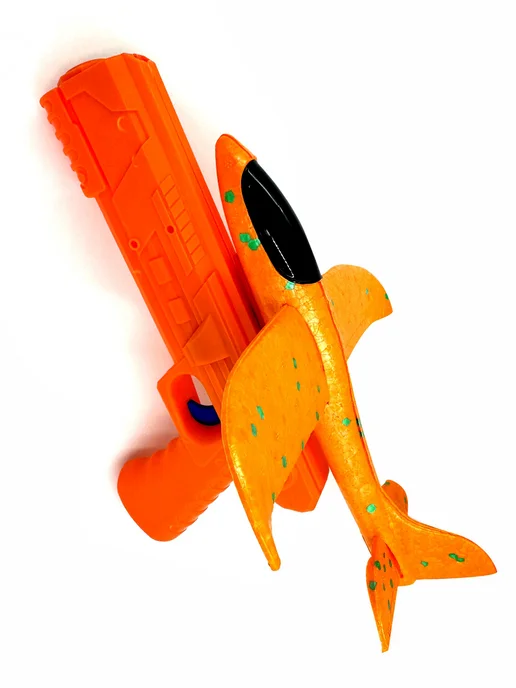 AYVA TOYS Самолет из пенопласта с катапультой пистолетом, оранжевый, фото 3