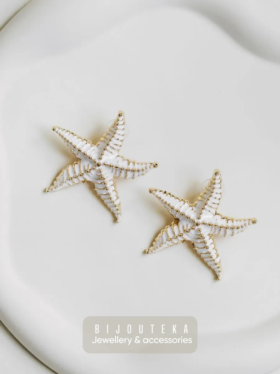 Серьги морские звезды, летнее украшение