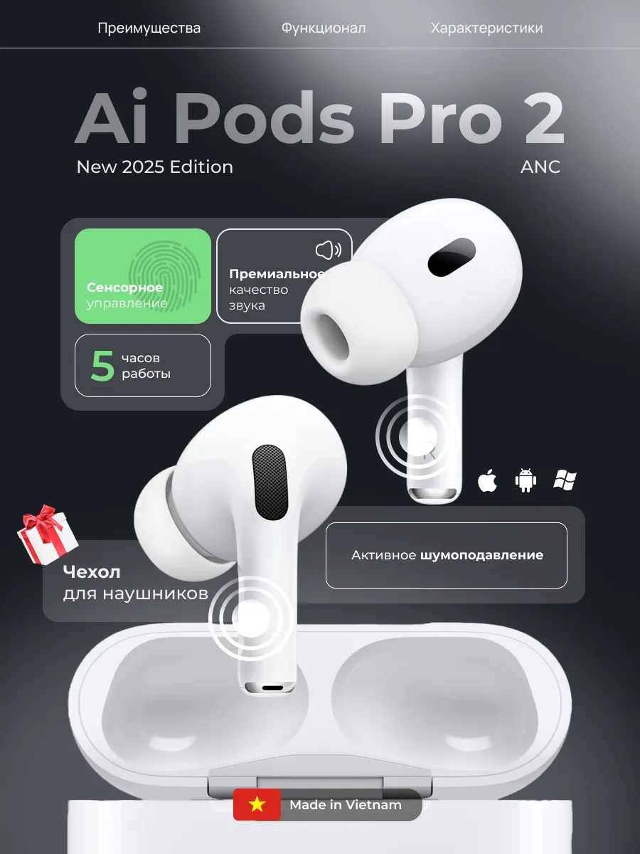 Наушники беспроводные A Pods Pro 2 ANC Premium Vietnam