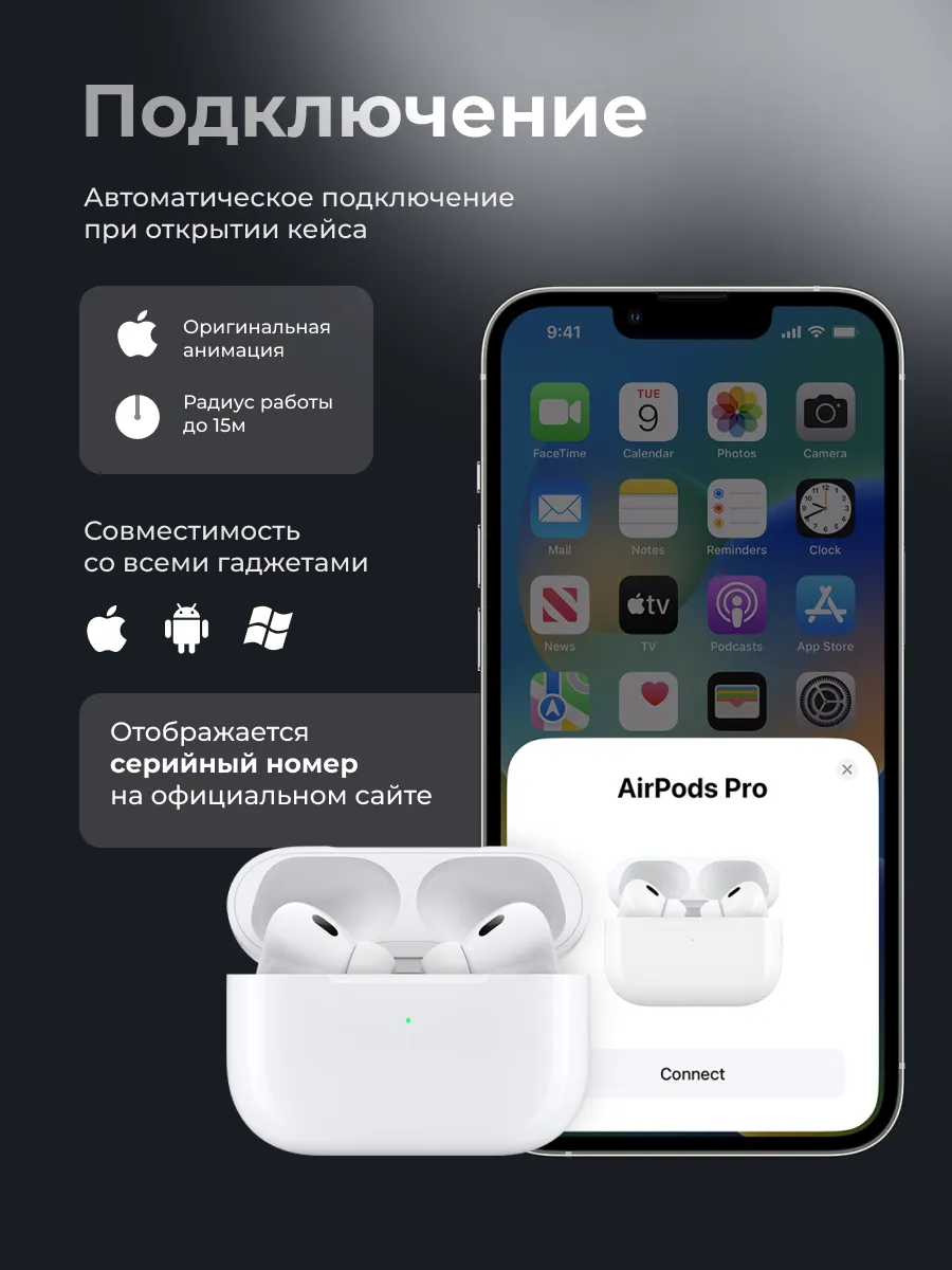 Наушники беспроводные A Pods Pro 2 ANC Premium Vietnam - фото 3