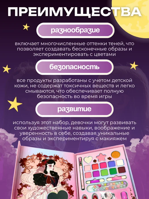 IGOODCO набор декоративной косметики Набор декоративной косметики для детей, фиолетовый, 23 шт, фото 3