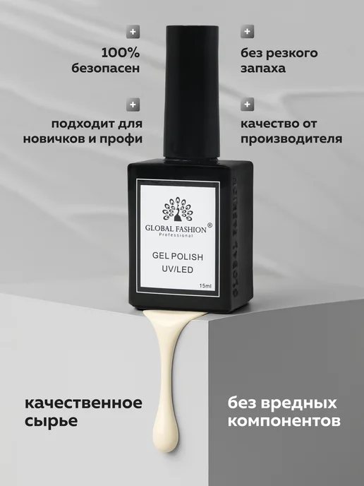 Global Fashion Гель лак для ногтей Elite Glow 15 ml, 33, 15 мл, фото 5