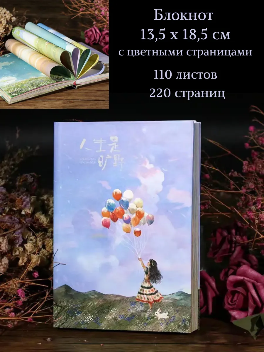 Блокнот с цветными листами Скетчбук