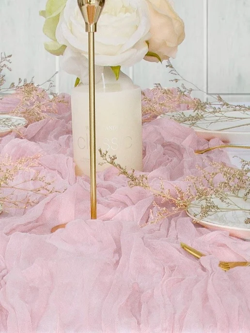 SUPER TEXTILE Скатерть дорожка на стол 90х300 тканевая, вариант, фото 8