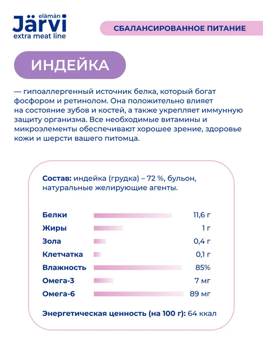 Jarvi elaman Комбо-набор мясные волокна для кошек, 50 г х 9 шт, 50 г, 12 шт, фото 4