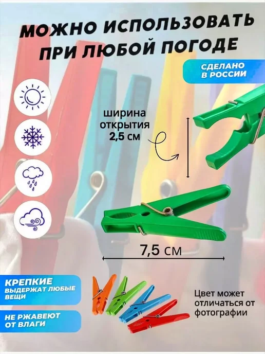 SeLin Прищепки бельевые прочные для белья и полотенец, синий, фото 2