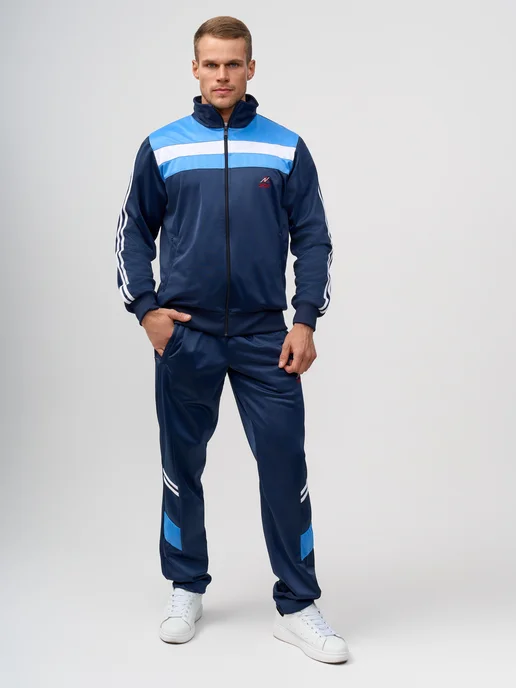 ZNK Sport Спортивный костюм на молнии ретро в стиле 90-х, синий, фото 5