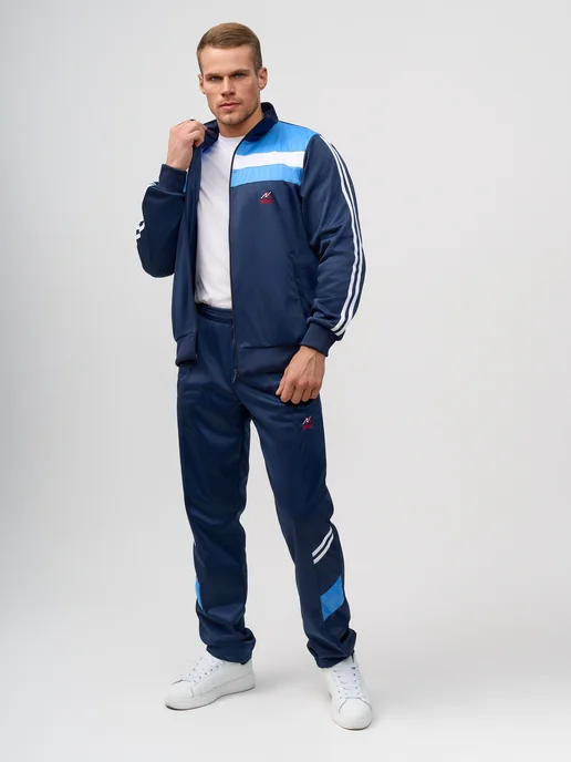 ZNK Sport Спортивный костюм на молнии ретро в стиле 90-х, синий, фото 7